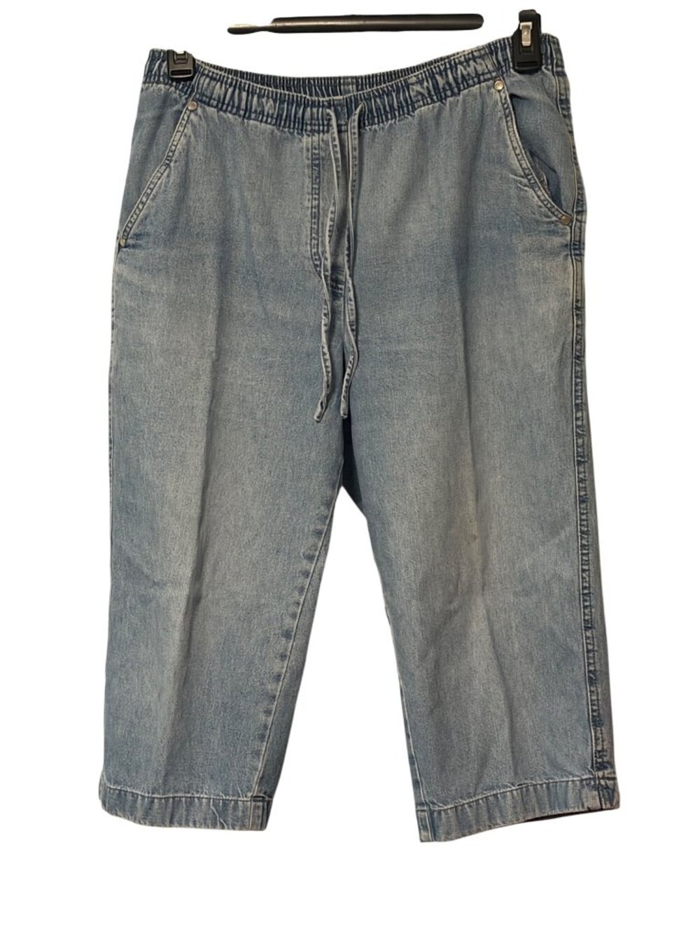 Vintage Y2K Studio Works Petite Womens Size 10 P Light Denim Capri Cropped Jeans